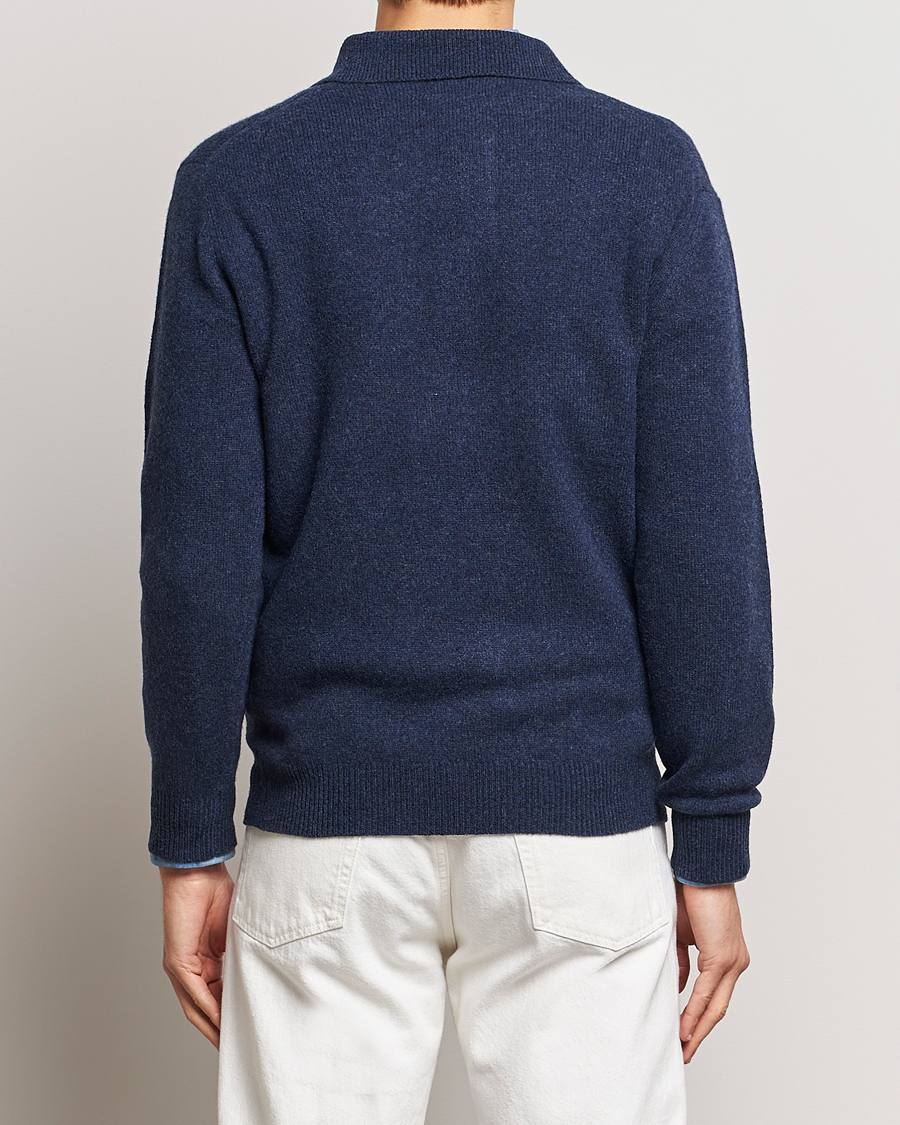Heren | Truien | BEAMS PLUS | Knitted Wool Polo Navy