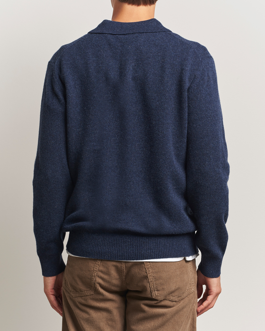 Heren | Truien | BEAMS PLUS | Knitted Wool Polo Navy