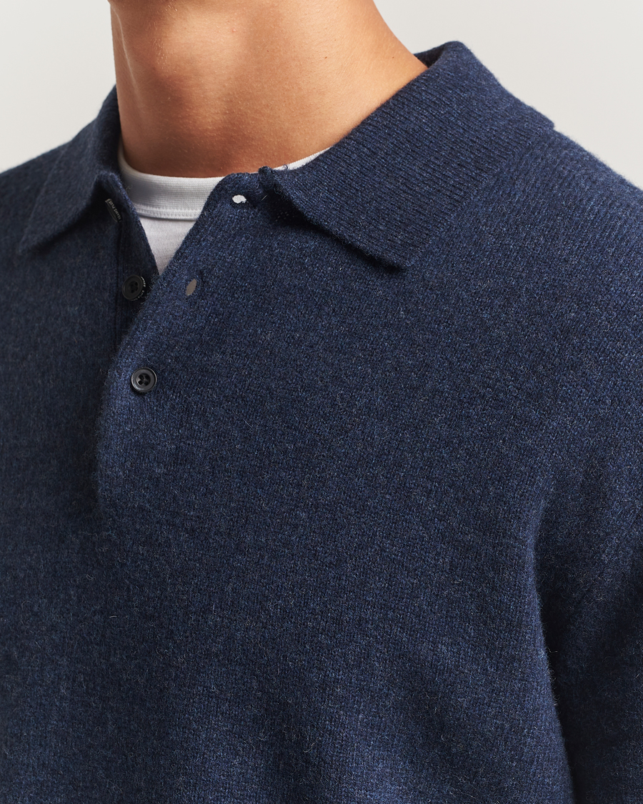 Heren | Truien | BEAMS PLUS | Knitted Wool Polo Navy