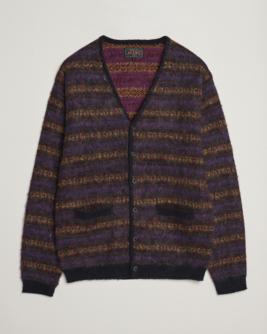 Heren | Truien | BEAMS PLUS | Fairisle Jacquard Cardigan Grey