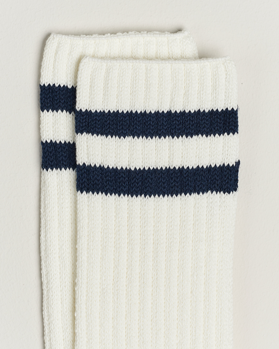 Heren | Ondergoed | BEAMS PLUS | Schoolboy Socks White/Navy