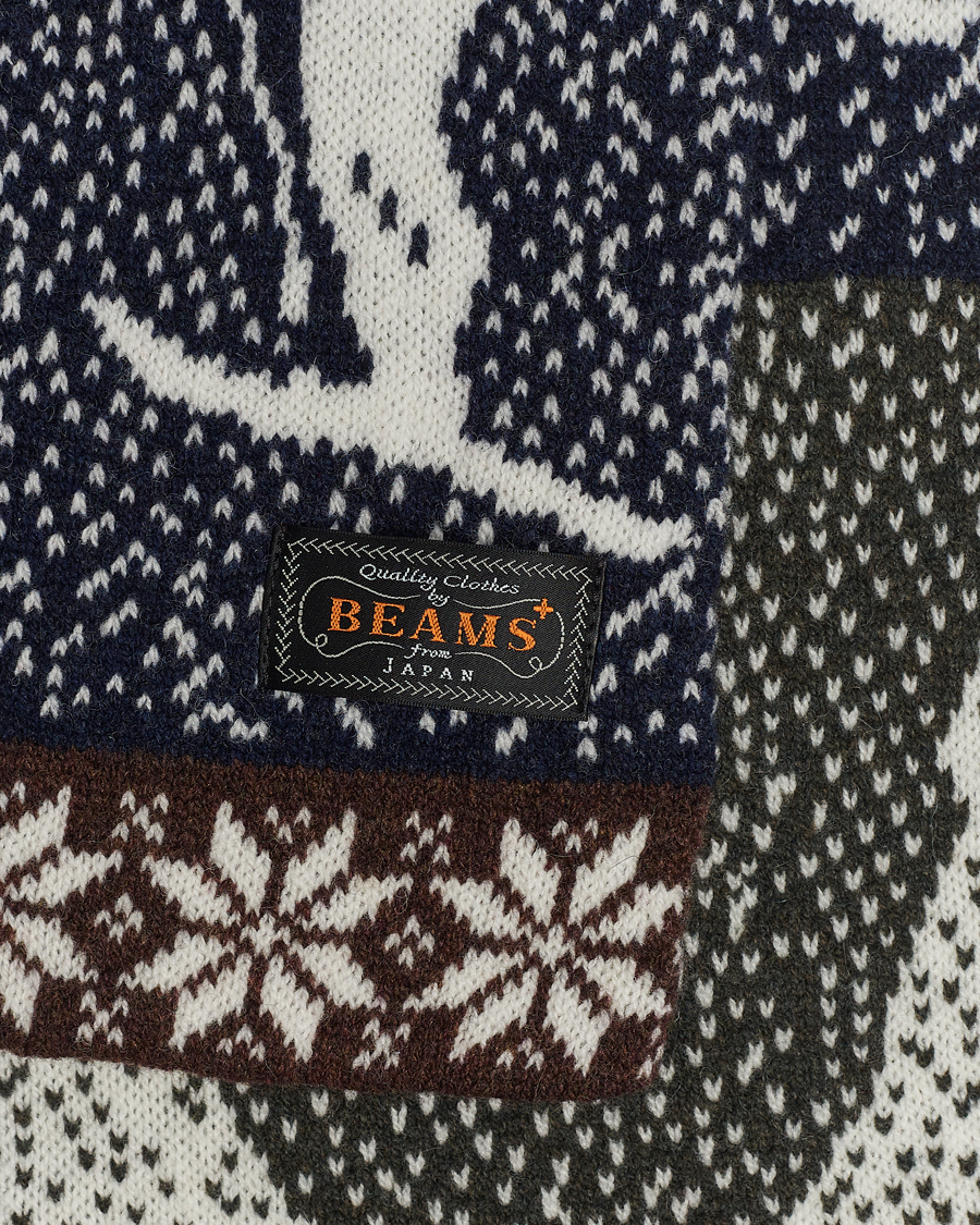 Heren | BEAMS PLUS Nordic Jacquard Muffler Scarf Natural | BEAMS PLUS | Nordic Jacquard Muffler Scarf Natural