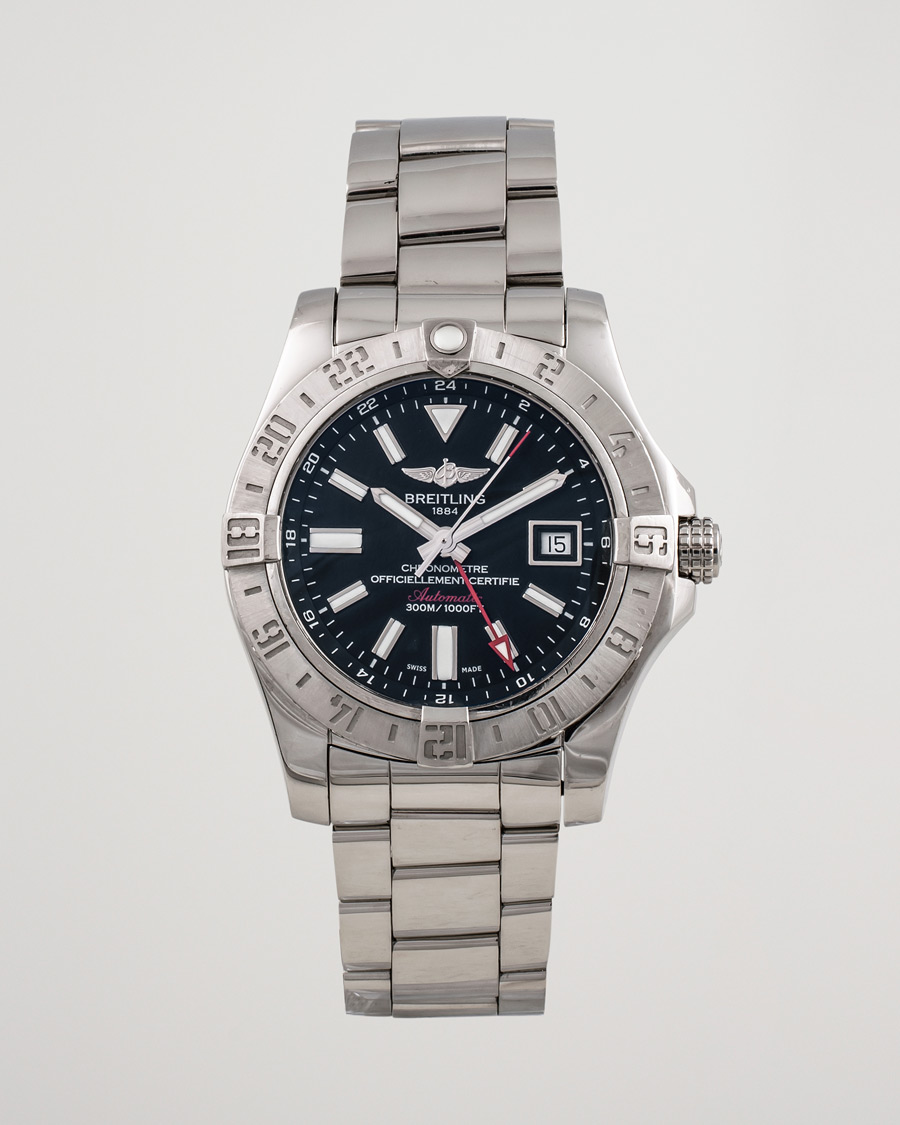 Heren | Breitling Pre-Owned Avenger II GMT A3239011 Steel Black | Breitling Pre-Owned | Avenger II GMT A3239011 Steel Black
