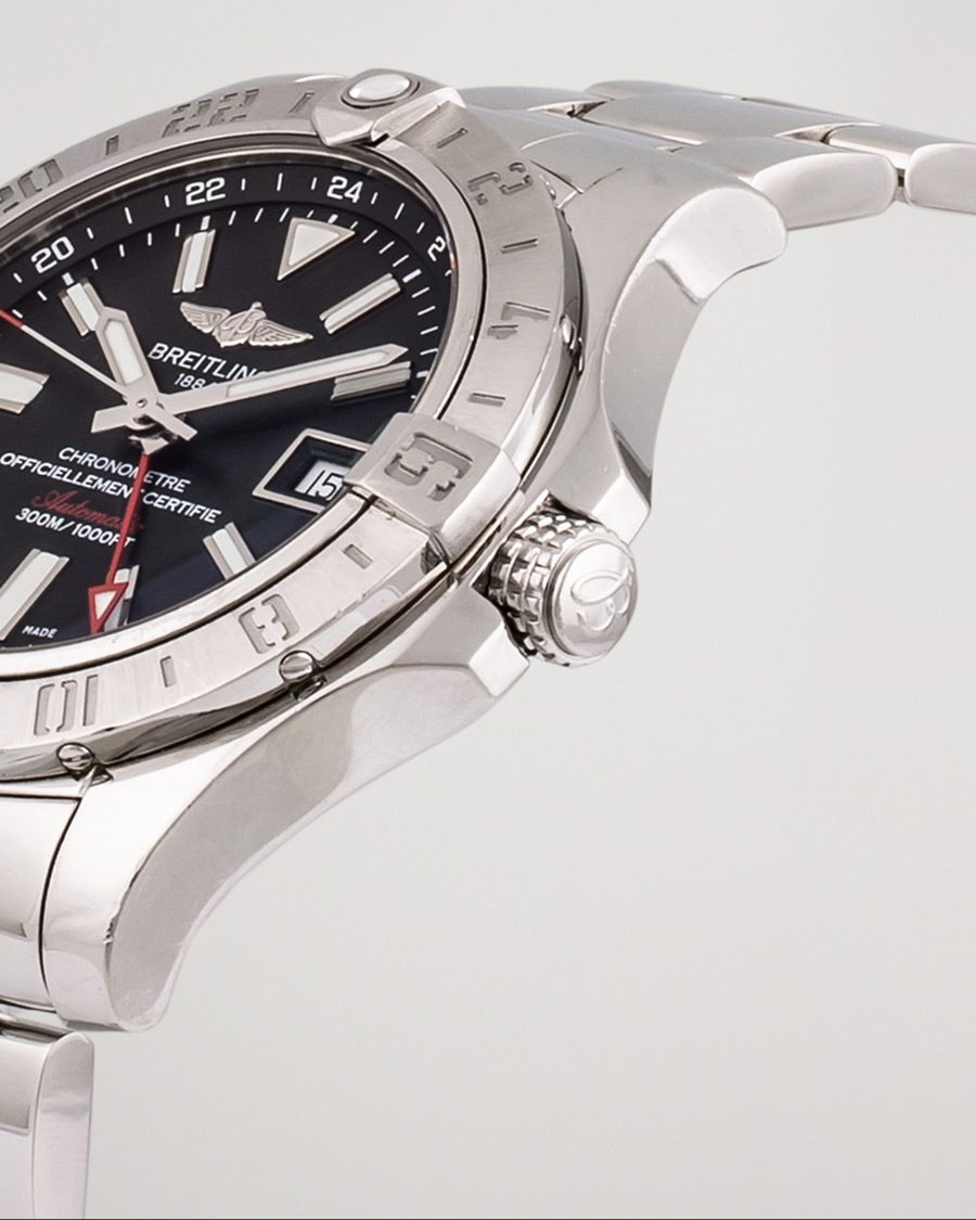 Heren | Breitling Pre-Owned Avenger II GMT A3239011 Steel Black | Breitling Pre-Owned | Avenger II GMT A3239011 Steel Black