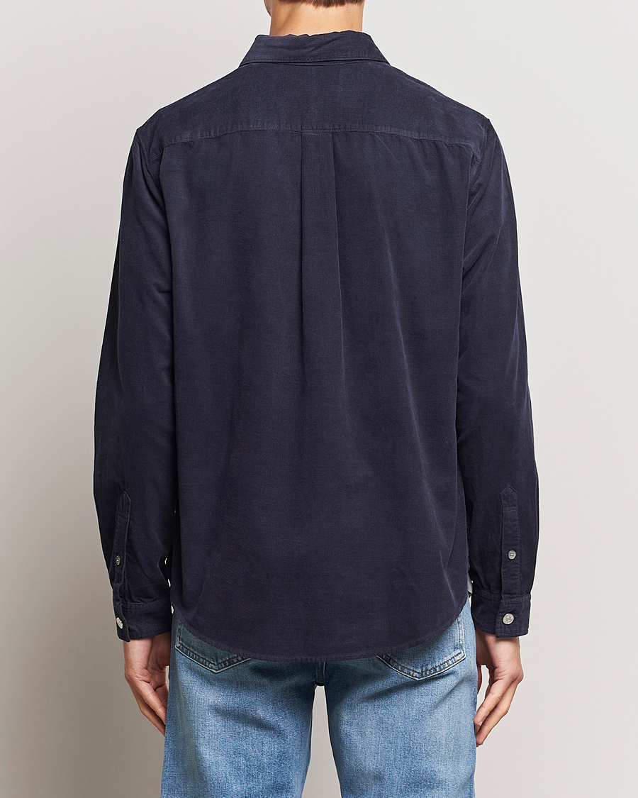 Heren | Overhemden | FRAME | Douple Pocket Micro Cord Shirt Midnight Blue
