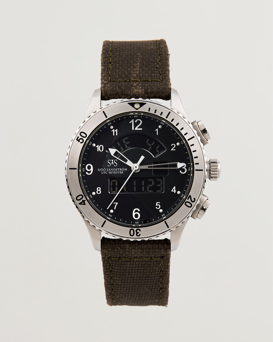 Heren | Sjöö Sandström Pre-Owned UTC Skydiver 017401 Steel Black | Sjöö Sandström Pre-Owned | UTC Skydiver 017401 Steel Black