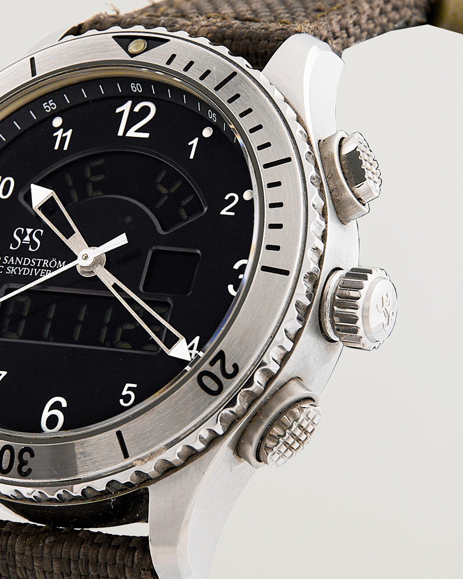 Heren | Sjöö Sandström Pre-Owned UTC Skydiver 017401 Steel Black | Sjöö Sandström Pre-Owned | UTC Skydiver 017401 Steel Black