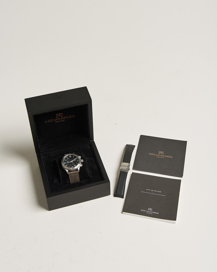 Heren | Sjöö Sandström Pre-Owned UTC Skydiver 017401 Steel Black | Sjöö Sandström Pre-Owned | UTC Skydiver 017401 Steel Black