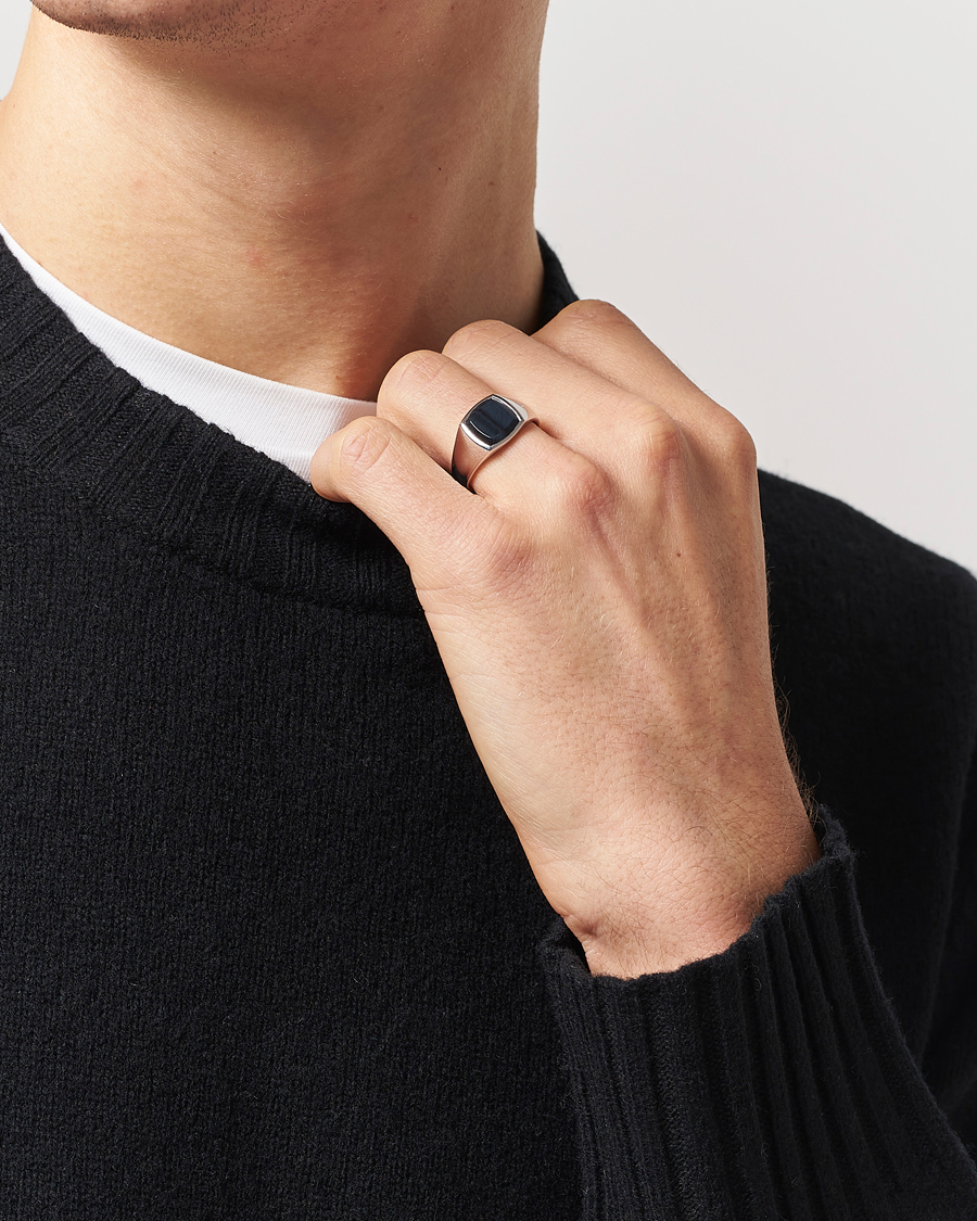 Heren | Ringen | Tom Wood | Kay Blue Hawk Eye Ring Silver