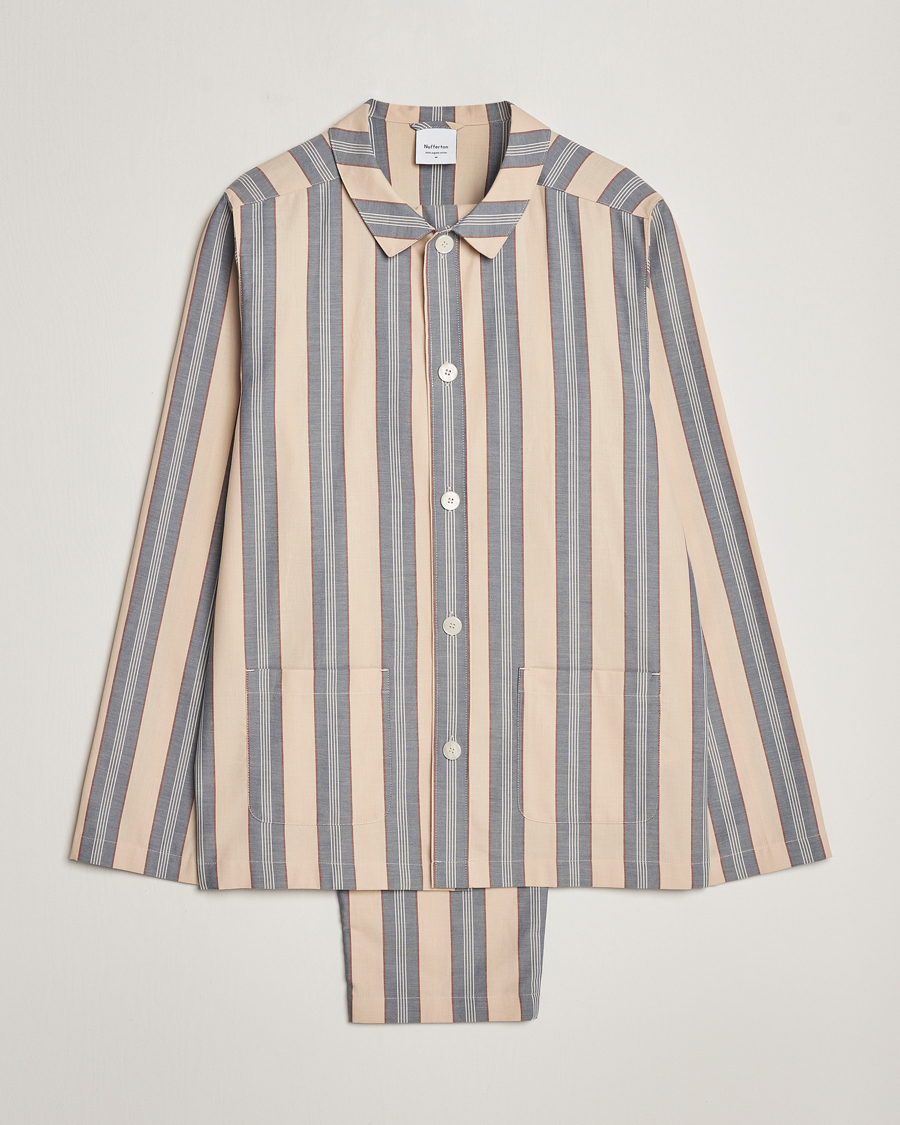 Heren | Pyjama's en gewaden | Nufferton | Uno Old School Pyjama Set Beige/Blue