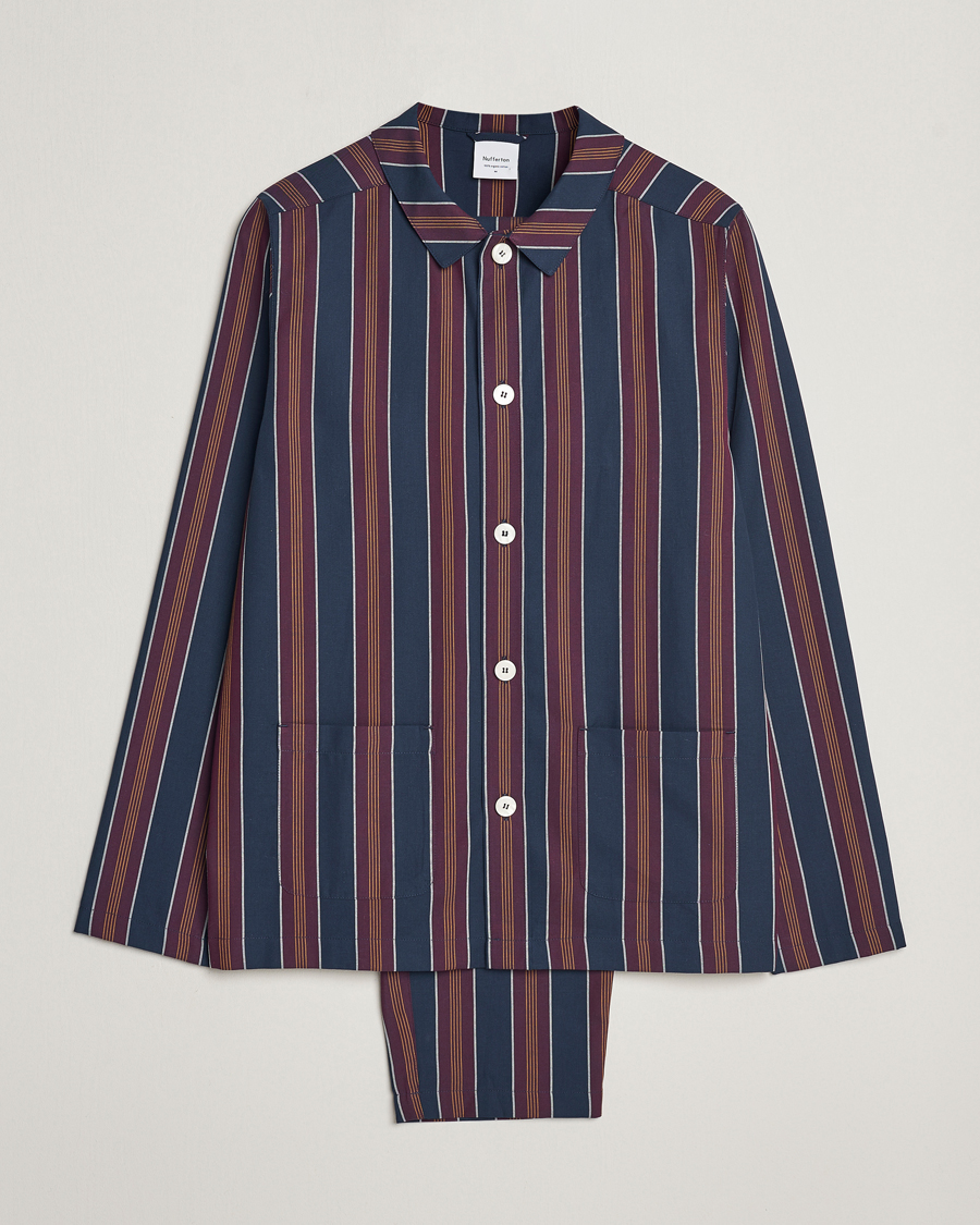 Heren | Pyjama's en gewaden | Nufferton | Uno Old School Pyjama Set Navy/Orange