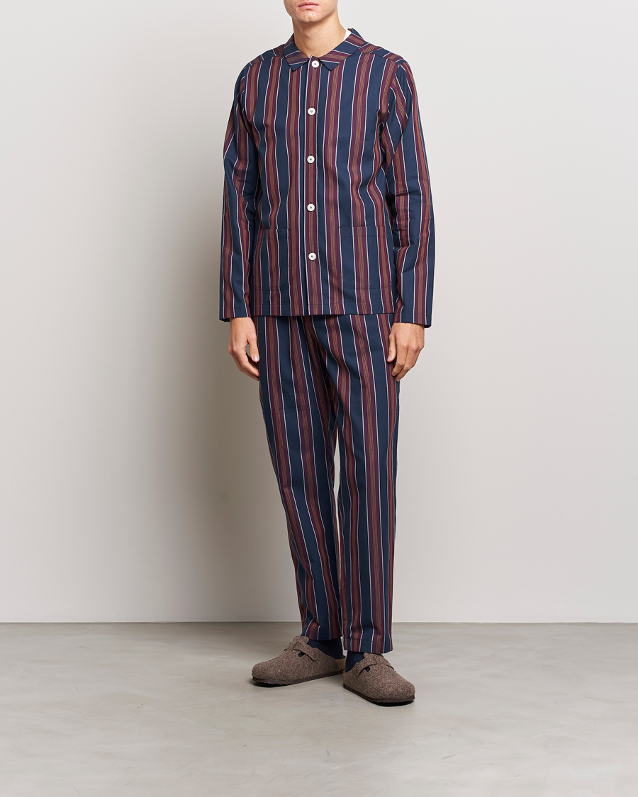 Heren | Pyjama's en gewaden | Nufferton | Uno Old School Pyjama Set Navy/Orange