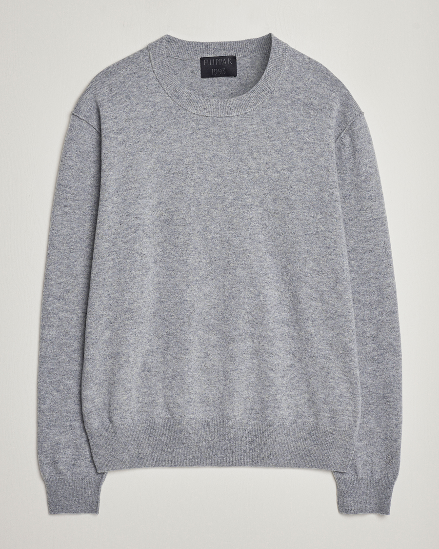 Heren | Truien | Filippa K | 93 Knitted Lambswool Crew Neck Sweater Grey Melange