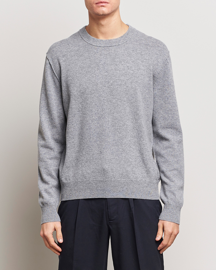 Heren | Business & Beyond | Filippa K | 93 Knitted Lambswool Crew Neck Sweater Grey Melange