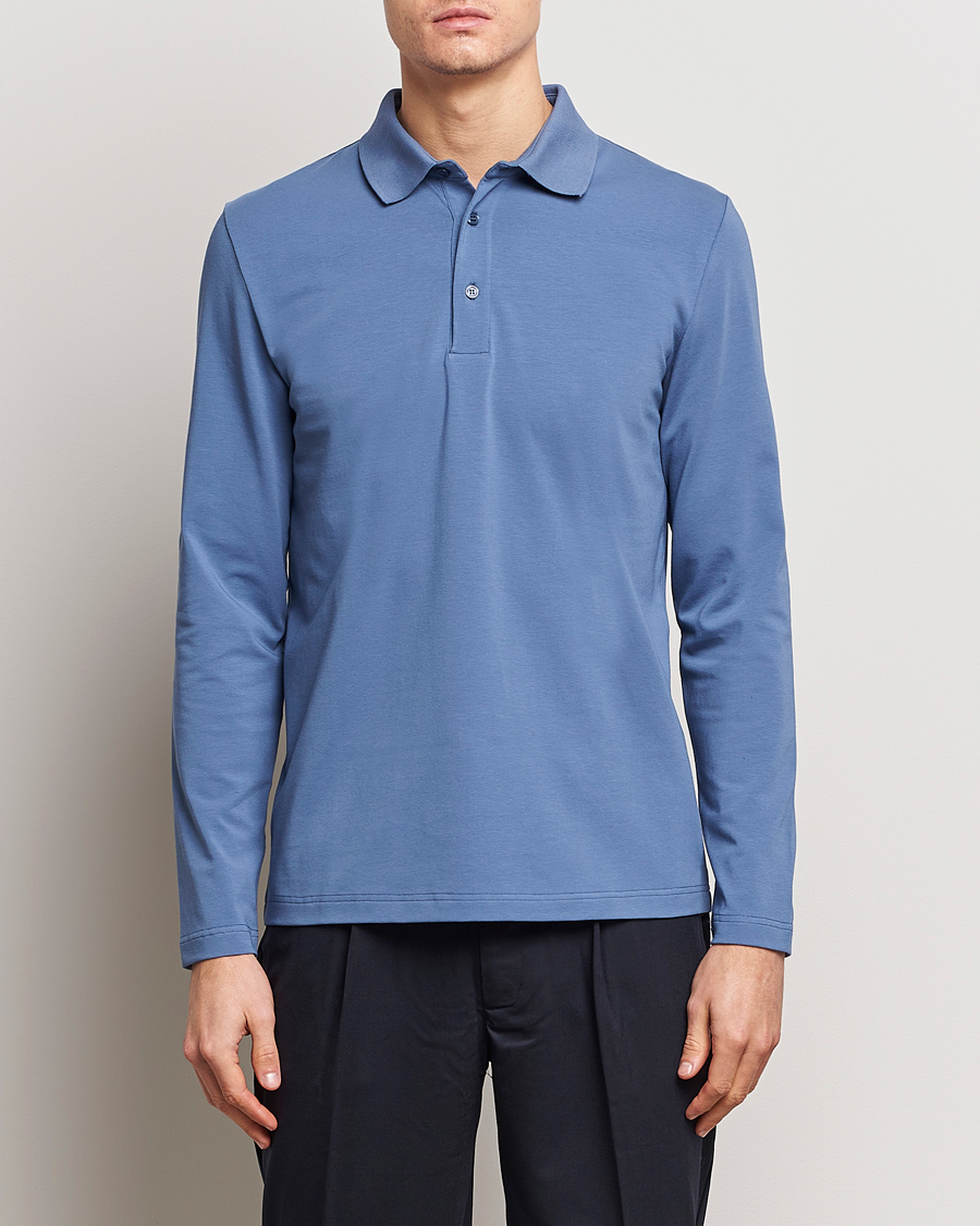 Heren | Kleding | Filippa K | Luke Lycra Poloshirt Paris Blue