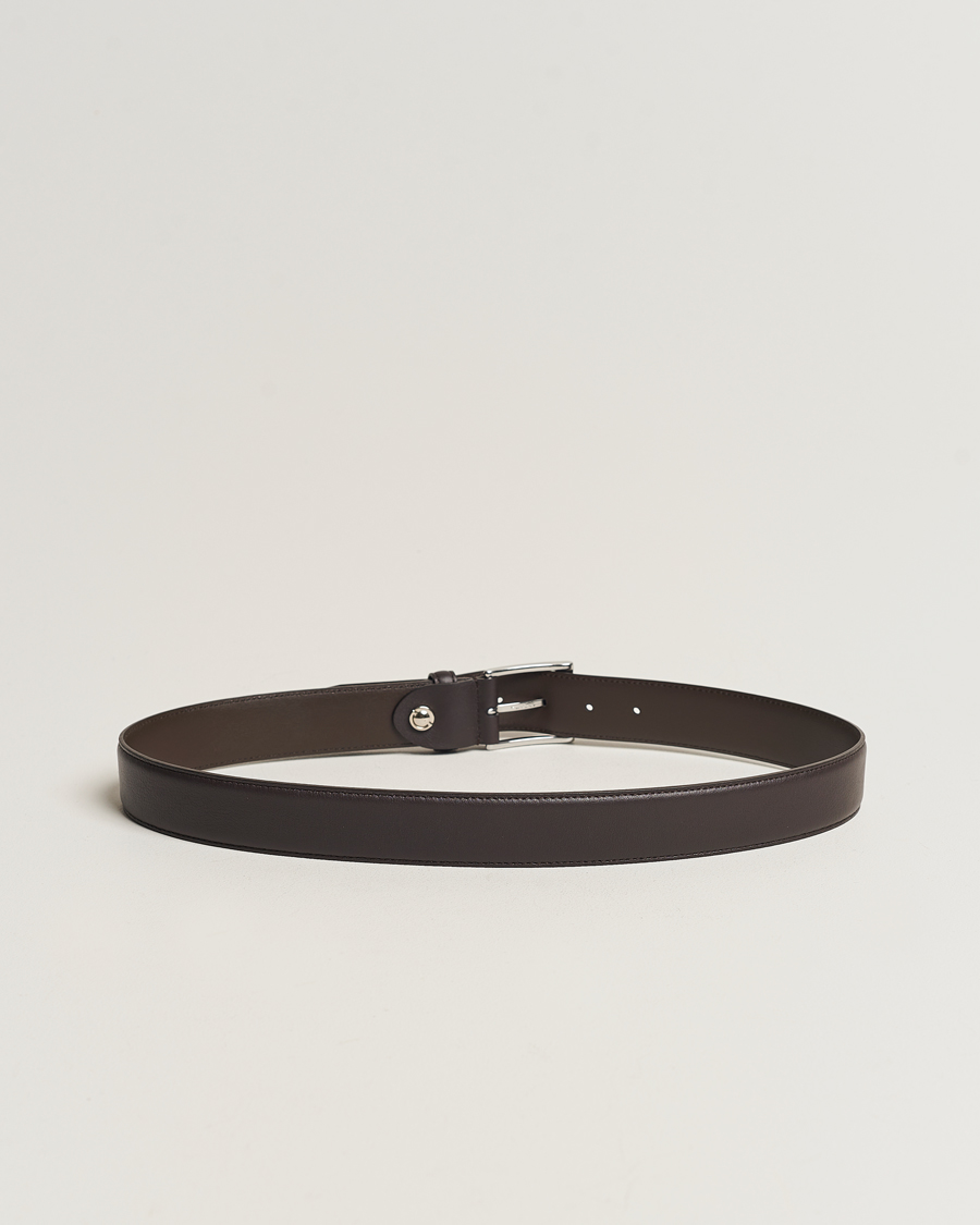 Heren |  | Canali | Leather Belt Dark Brown Calf