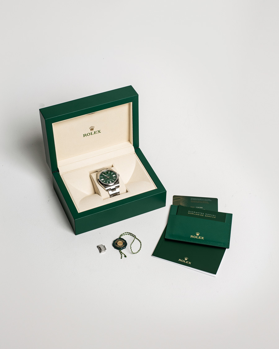 Heren | Rolex Pre-Owned Oyster Perpetual 41 Green Steel | Rolex Pre-Owned | Oyster Perpetual 41 Green Steel