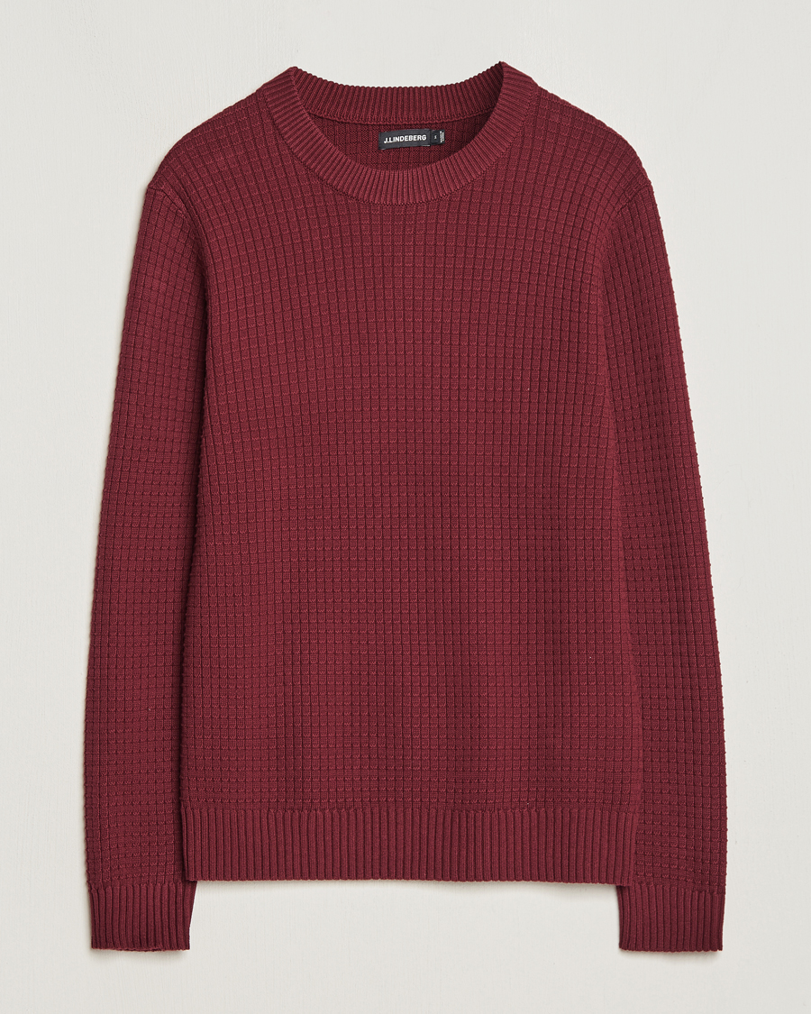 Heren |  | J.Lindeberg | Archer Structure Sweater Zinfandel