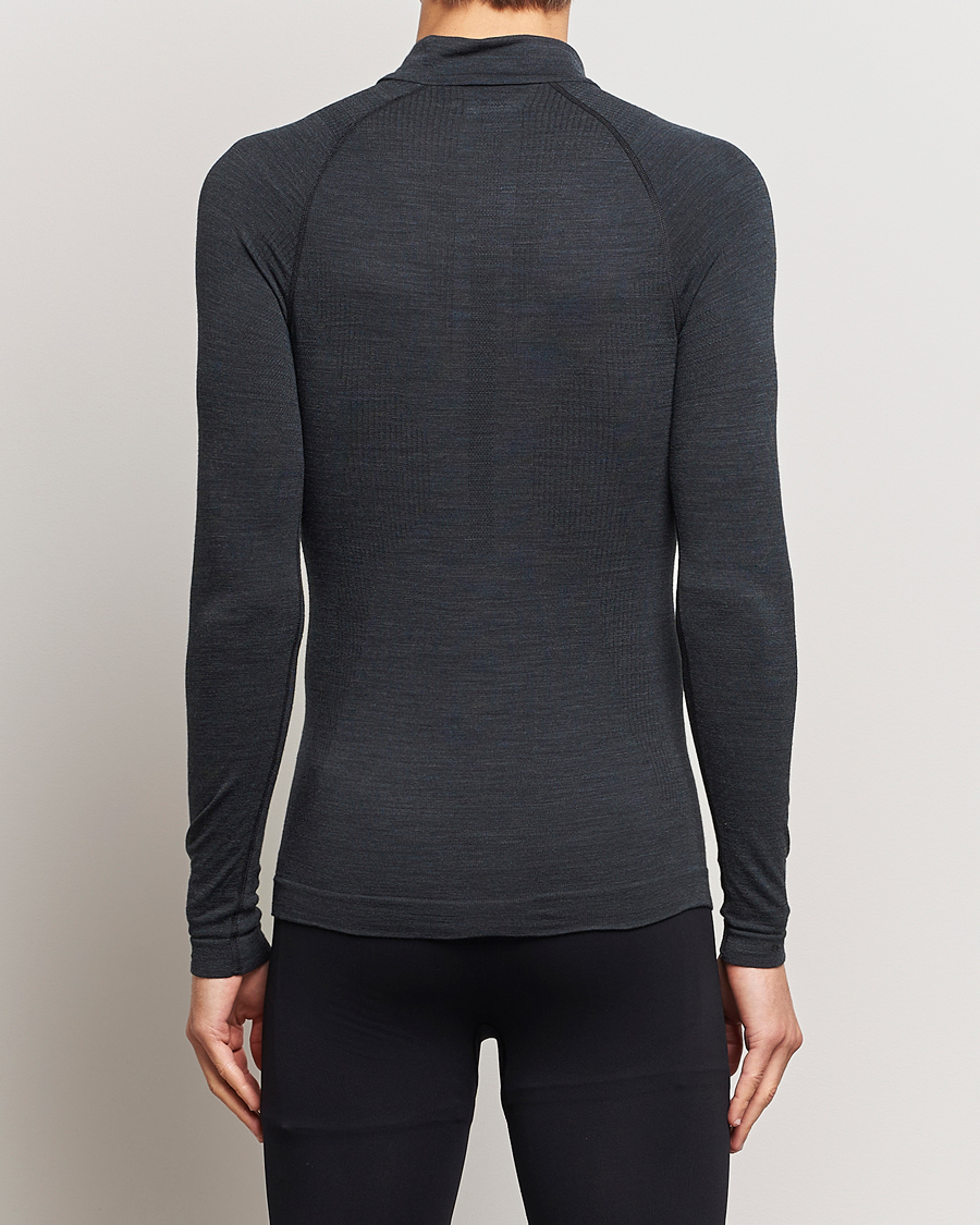 Heren | Thermisch Ondergoed | Falke Sport | Falke Long Sleeve Wool Tech half Zip Shirt Black