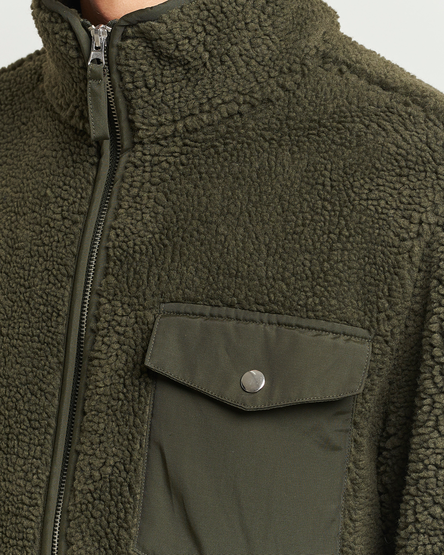 A Day's March Tone Pile Fleece Jacket Deep Green