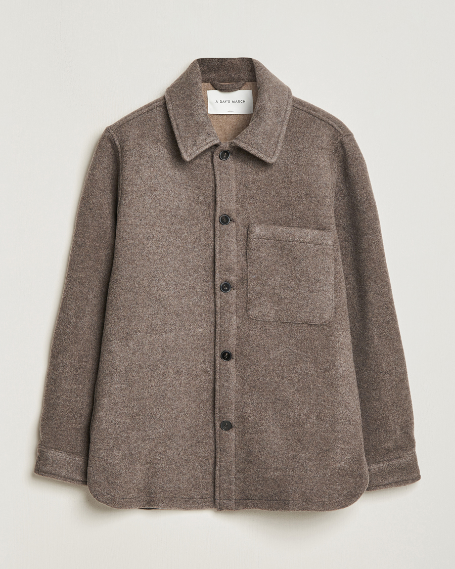 Heren |  | A Day's March | Epernay Wool Overshirt Taupe