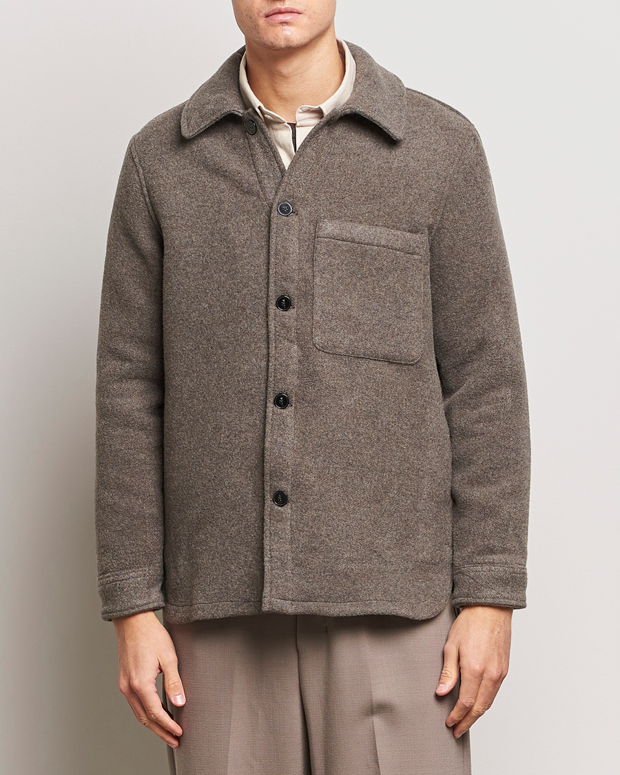 Heren | Business & Beyond | A Day's March | Epernay Wool Overshirt Taupe