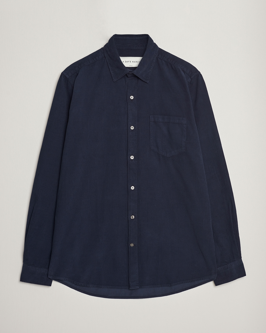 Heren | Business & Beyond | A Day's March | Daintree Baby Cord Shirt Navy