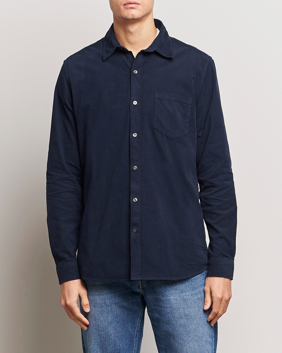 Heren | Business & Beyond | A Day's March | Daintree Baby Cord Shirt Navy