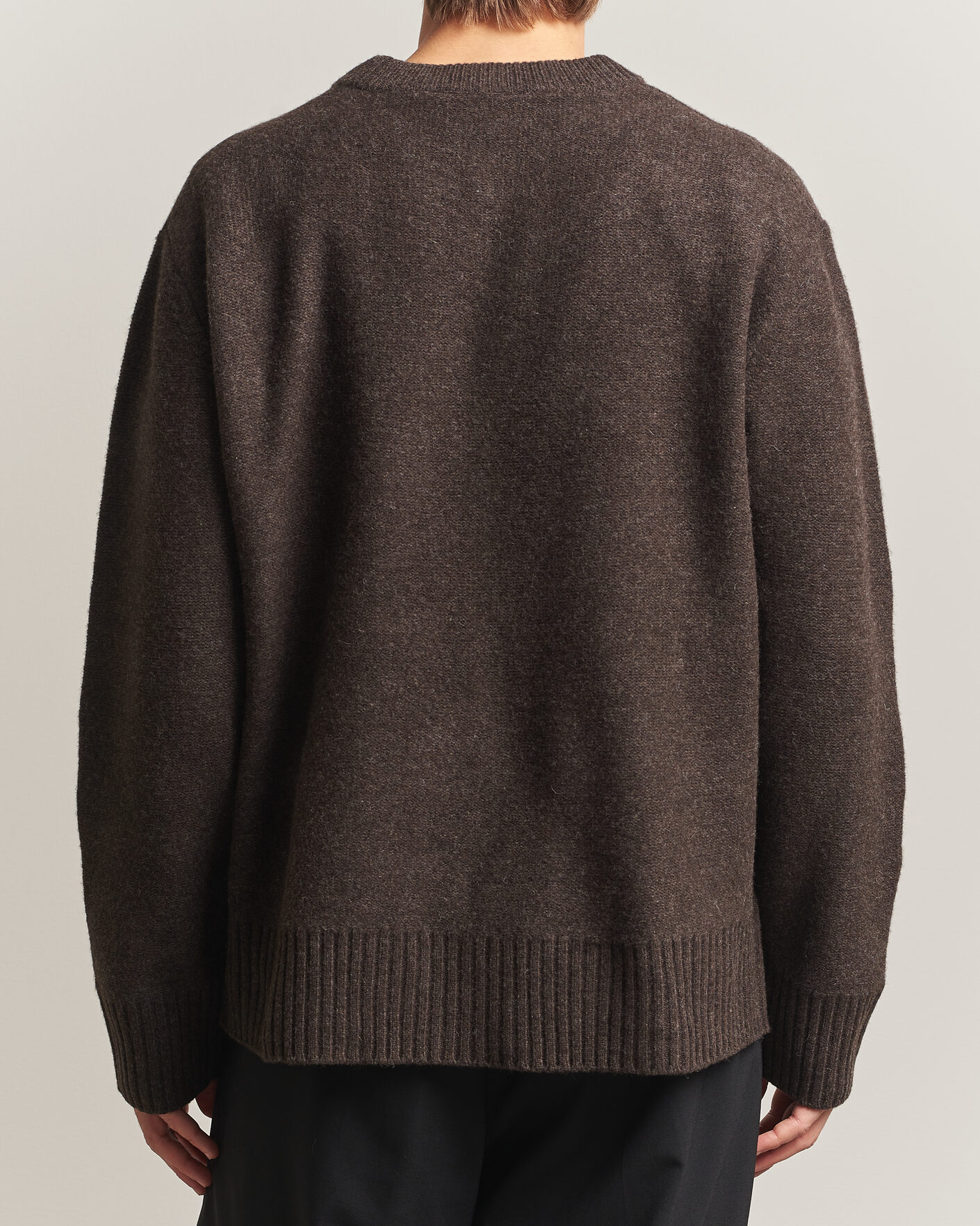 Heren | Truien | A Day's March | Tietar Boiled Merino Sweater Java Brown