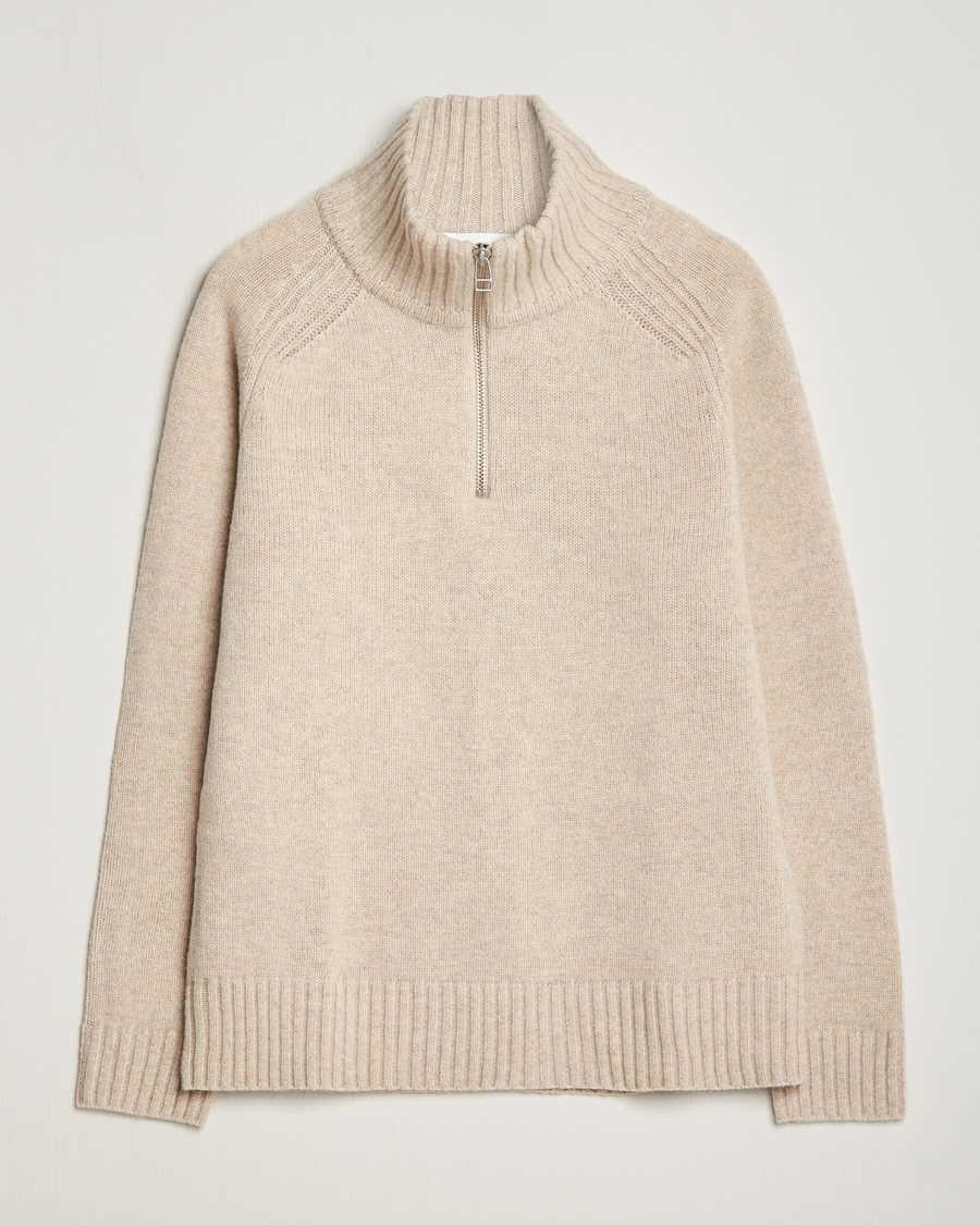 Heren | Truien | A Day's March | Cullan Wool Half-Zip Sand