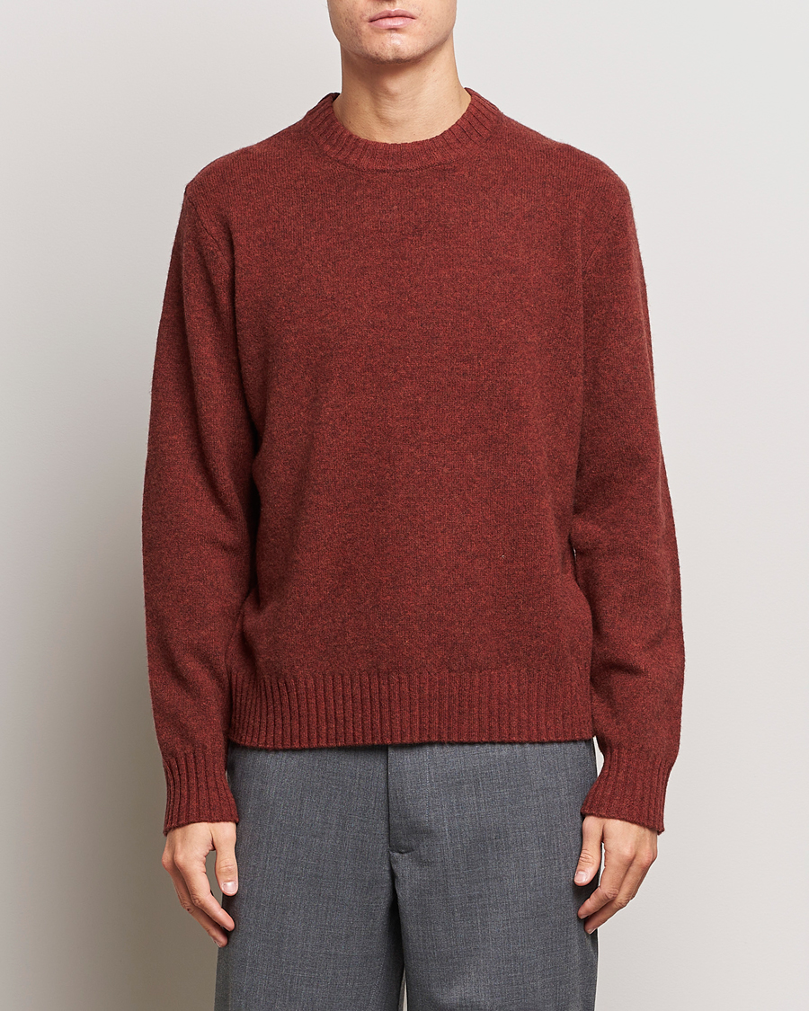Heren | Business & Beyond | A Day's March | Marlow Lambswool Crew Zinfandel
