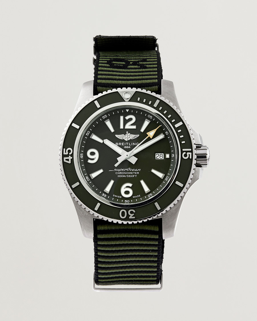 Heren | Breitling Pre-Owned Superocean 44 Outerknown A17367 Steel Green | Breitling Pre-Owned | Superocean 44 Outerknown A17367 Steel Green