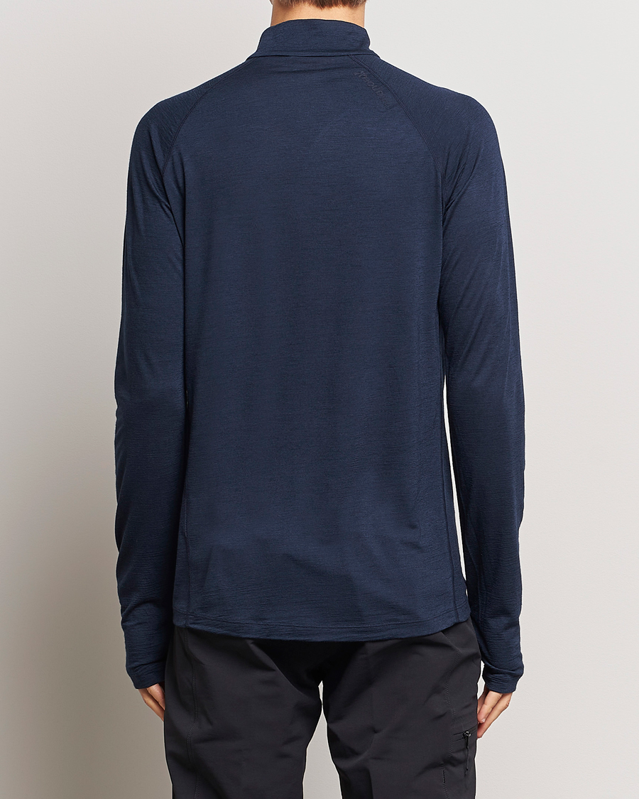 Men | Knitted Jumpers | Houdini | Desoli Merino Light Half Zip Blue Illusion