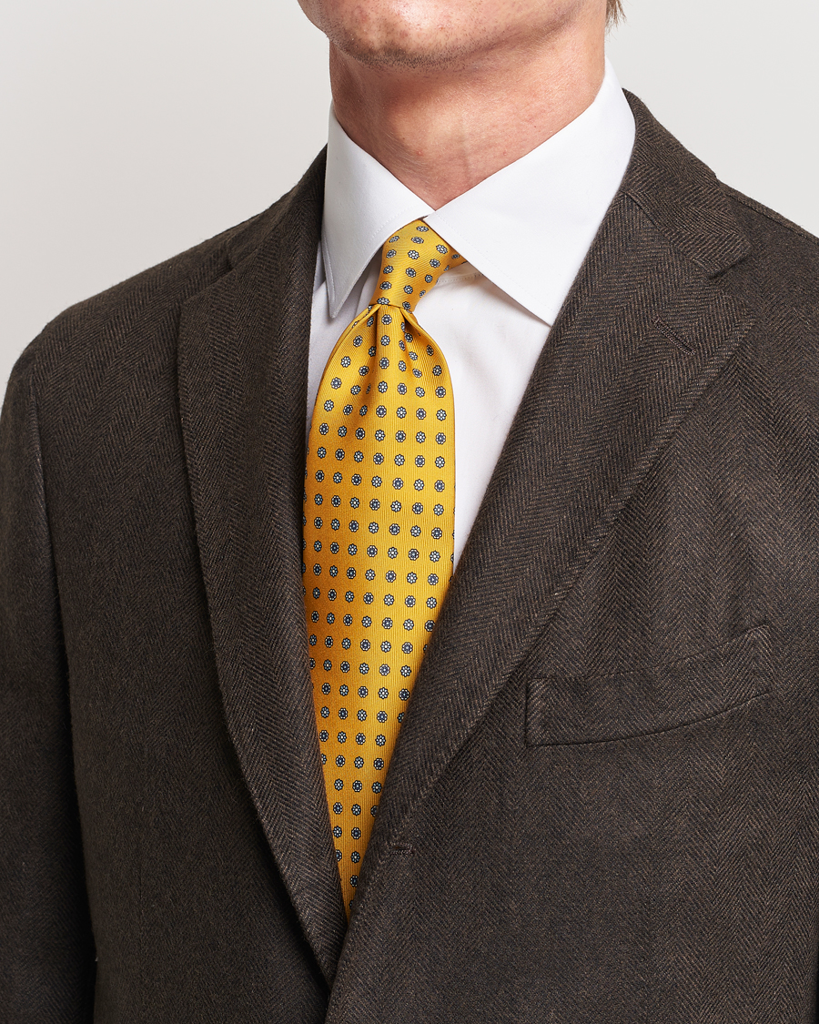 Heren | Accessoires | E. Marinella | 3-Fold Printed Silk Tie Yellow