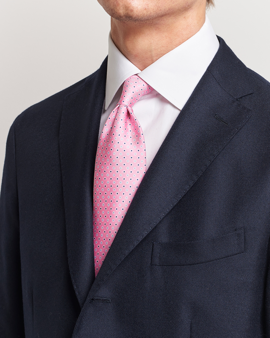 Heren |  | E. Marinella | 3-Fold Printed Silk Tie Pink
