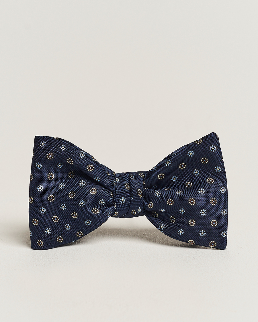 Heren | E. Marinella Silk Bow Tie Navy | E. Marinella | Silk Bow Tie Navy