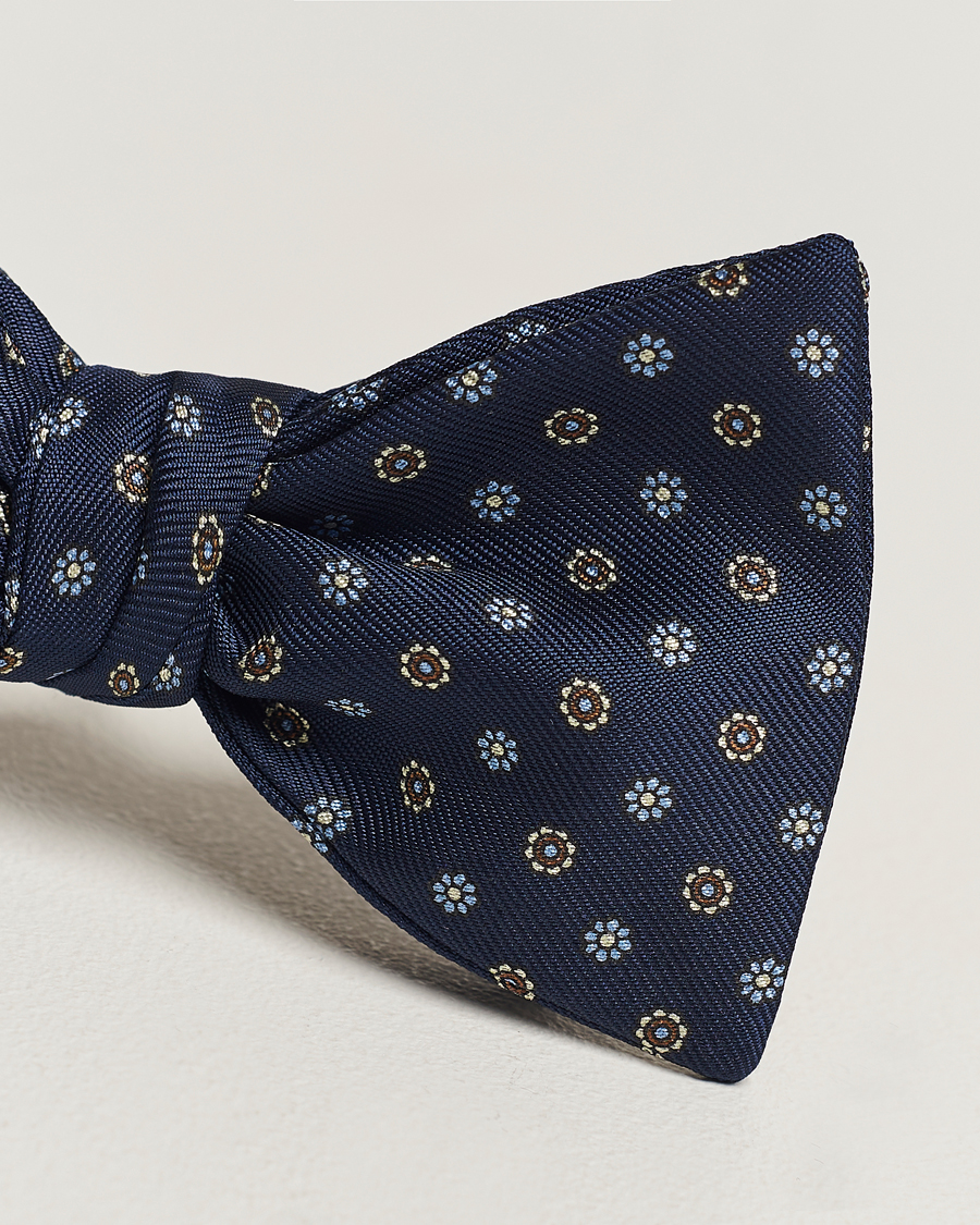 Heren | E. Marinella Silk Bow Tie Navy | E. Marinella | Silk Bow Tie Navy