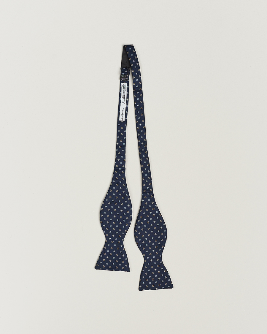Heren | E. Marinella Silk Bow Tie Navy | E. Marinella | Silk Bow Tie Navy