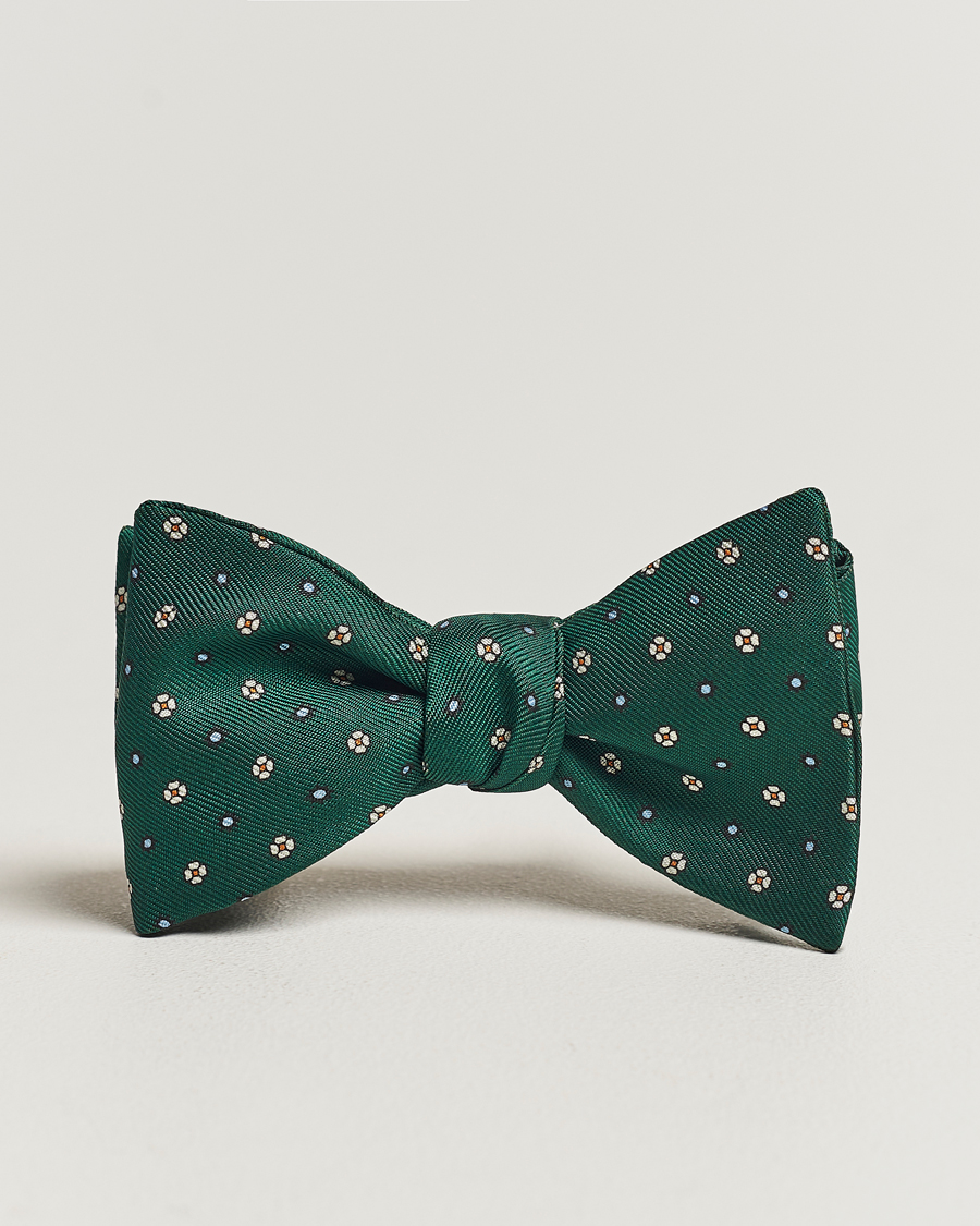 Heren | E. Marinella Silk Bow Tie Dark Green | E. Marinella | Silk Bow Tie Dark Green