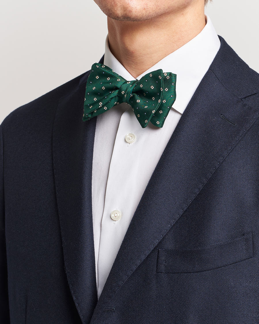 Heren | E. Marinella Silk Bow Tie Dark Green | E. Marinella | Silk Bow Tie Dark Green