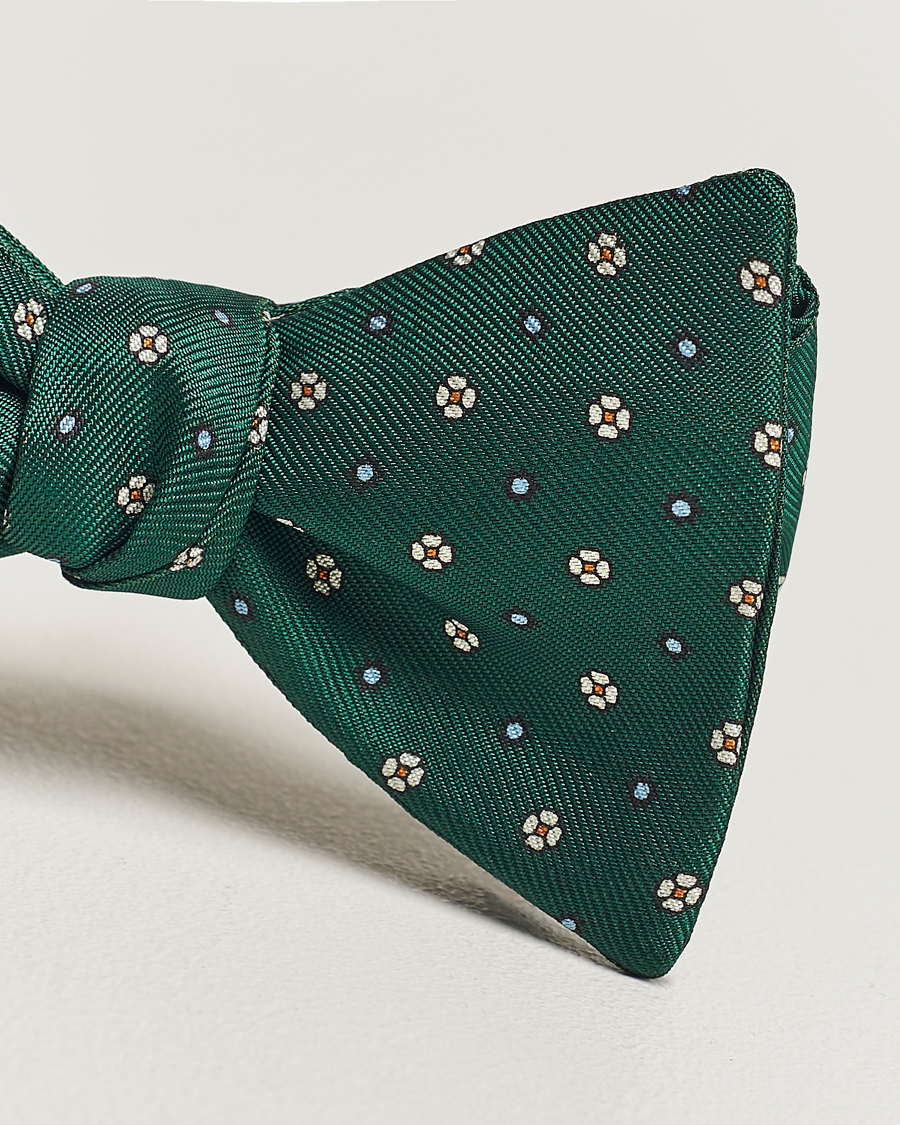 Heren | E. Marinella Silk Bow Tie Dark Green | E. Marinella | Silk Bow Tie Dark Green