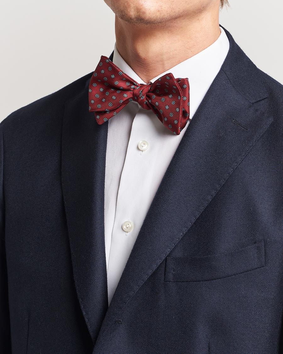 Heren | Italian Department | E. Marinella | Silk Bow Tie Burgundy