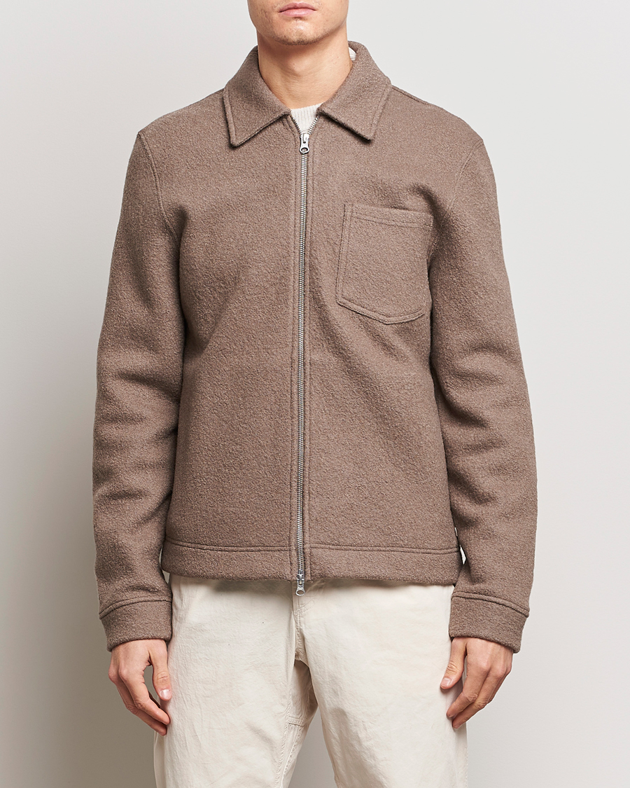 Heren | Contemporary Creators | Samsøe Samsøe | Hannes Boiled Wool Full Zip Fallen Rock