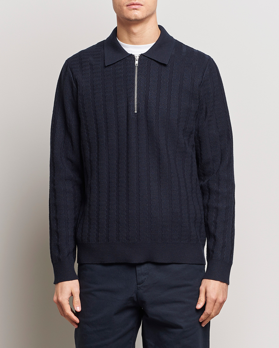 Heren | Kleding | Samsøe Samsøe | Gabriel Structured Knitted Half Zip Salute Navy