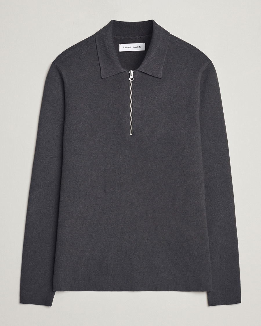 Heren | Truien | Samsøe Samsøe | Guna Half Zip Volcanic Ash