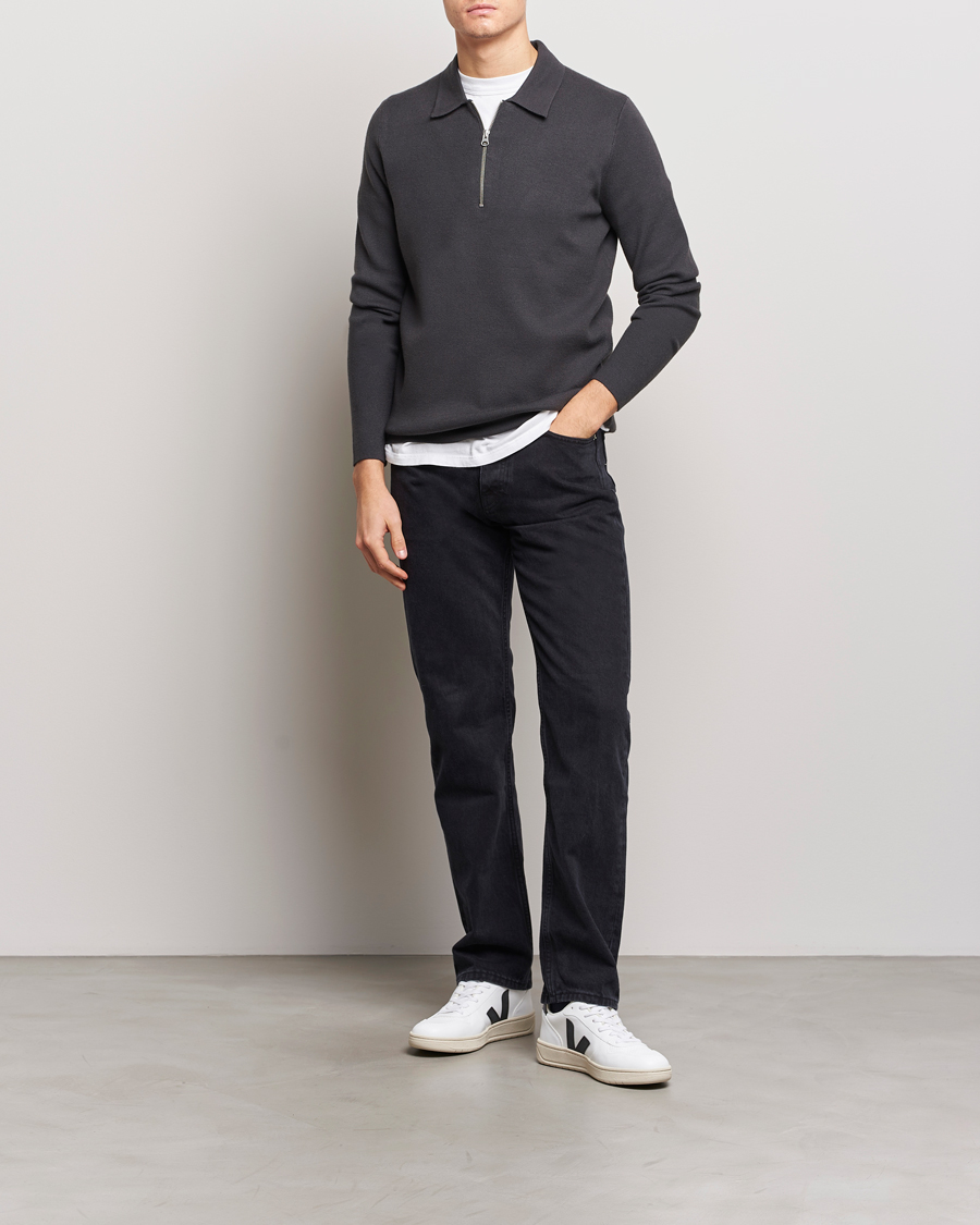 Heren | Truien | Samsøe Samsøe | Guna Half Zip Volcanic Ash