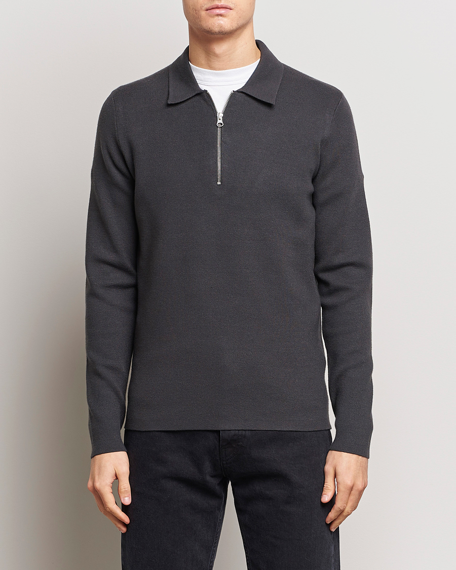 Heren | Truien | Samsøe Samsøe | Guna Half Zip Volcanic Ash