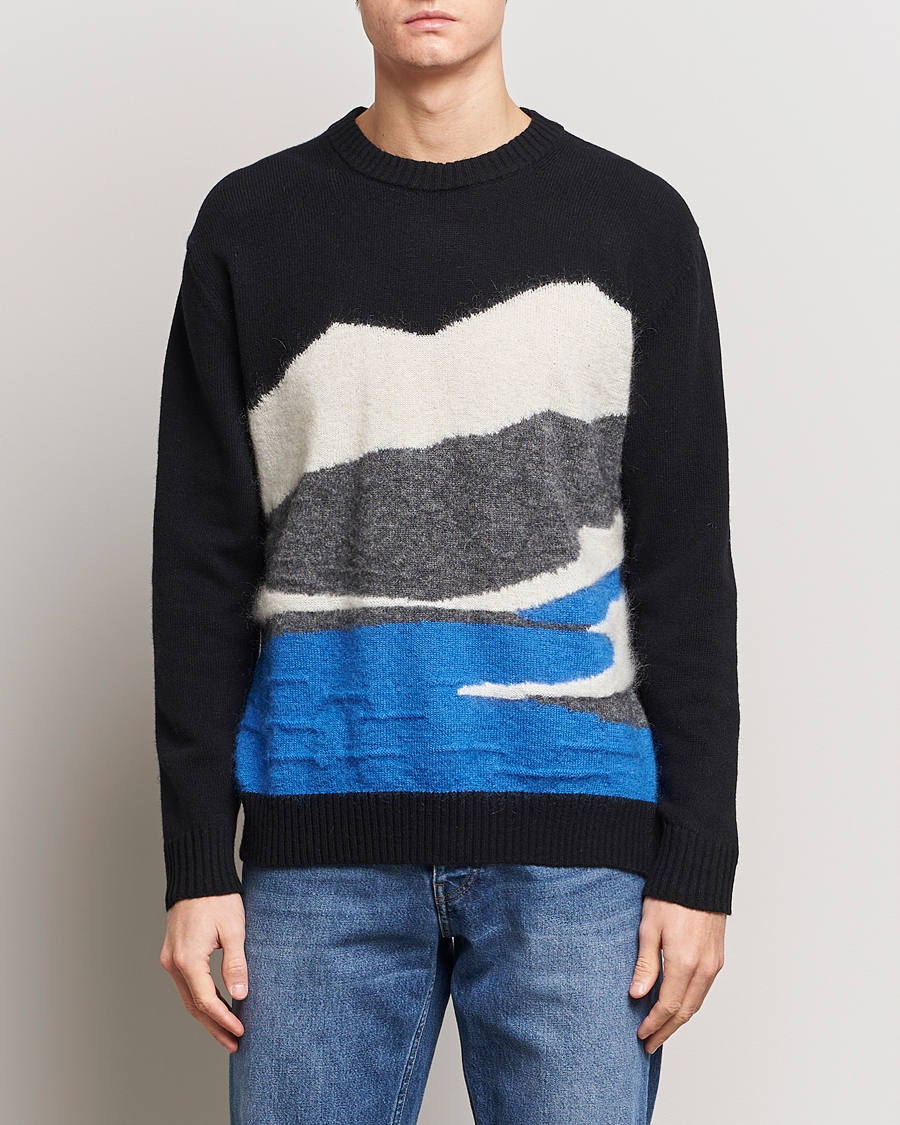 Heren | Gebreide truien | NN07 | Jason Mohair Wool Sweater Black Multi