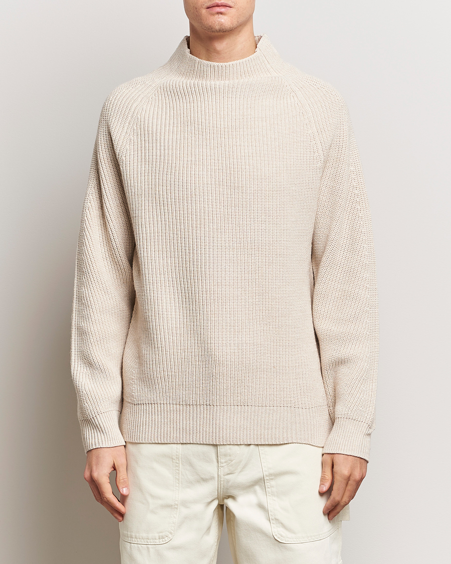 Heren | Sale | NN07 | Liam Mock Neck Sweater Nature Melange