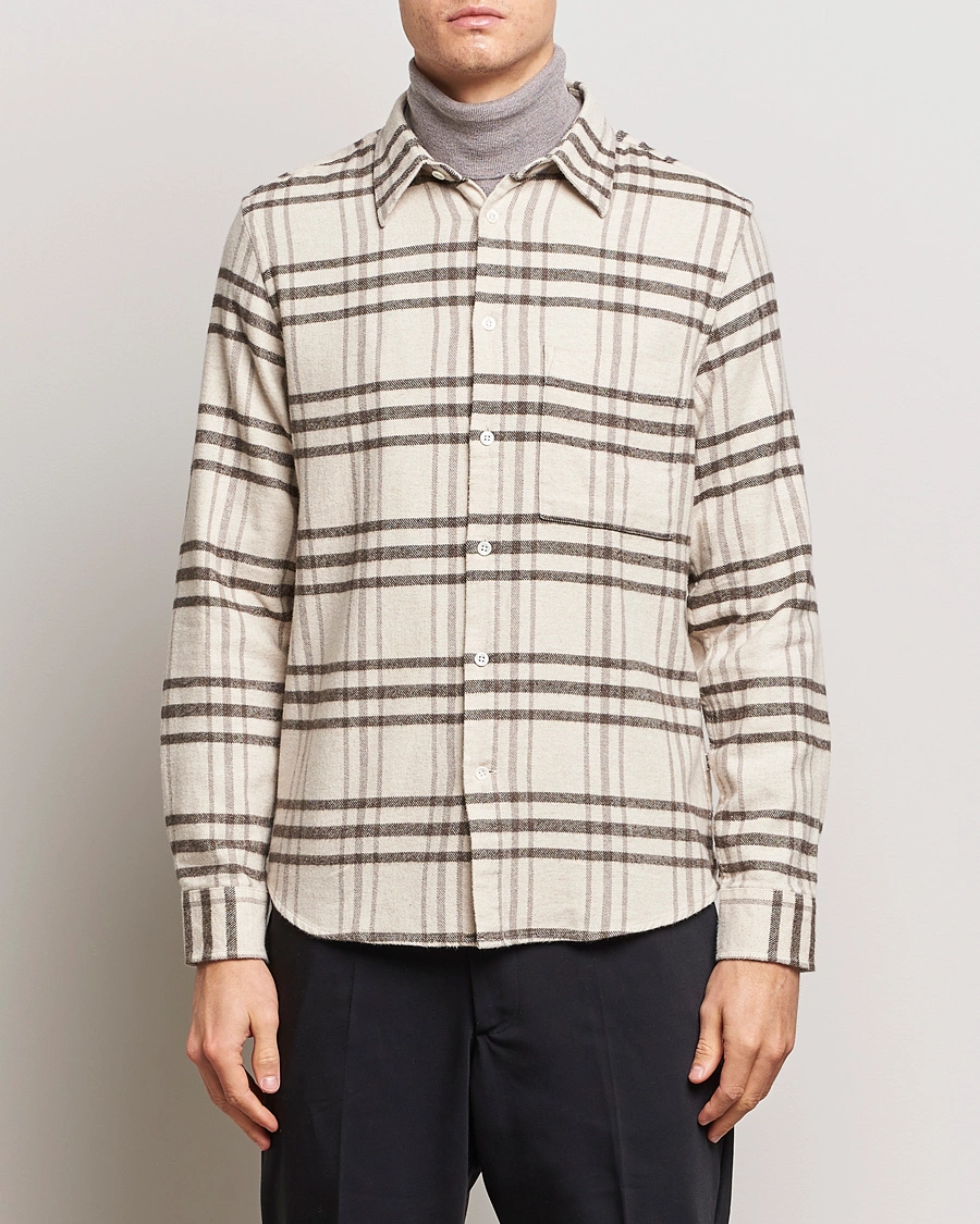 Heren | Oxford overhemden | NN07 | Arne Checked Cotton Shirt Creme